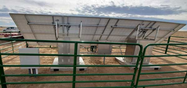 solar powered cathodic protection system installed in Wyoming