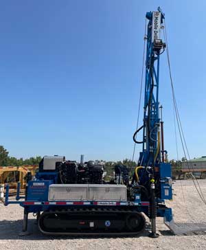 Drill rig for cathodic protection installation