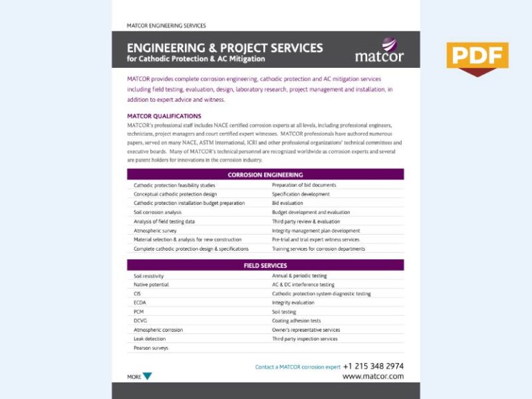 Datasheet image - MATCOR Engineering Services