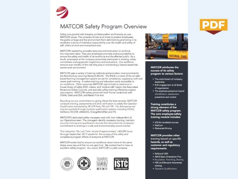 Datasheet image - MATCOR Safety & Performance